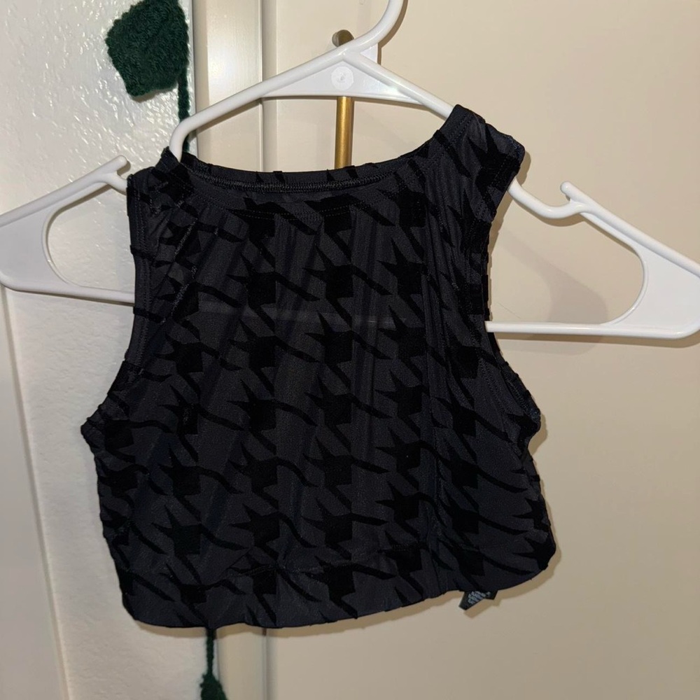 Savage X Fenty Black Patterned Crop Top